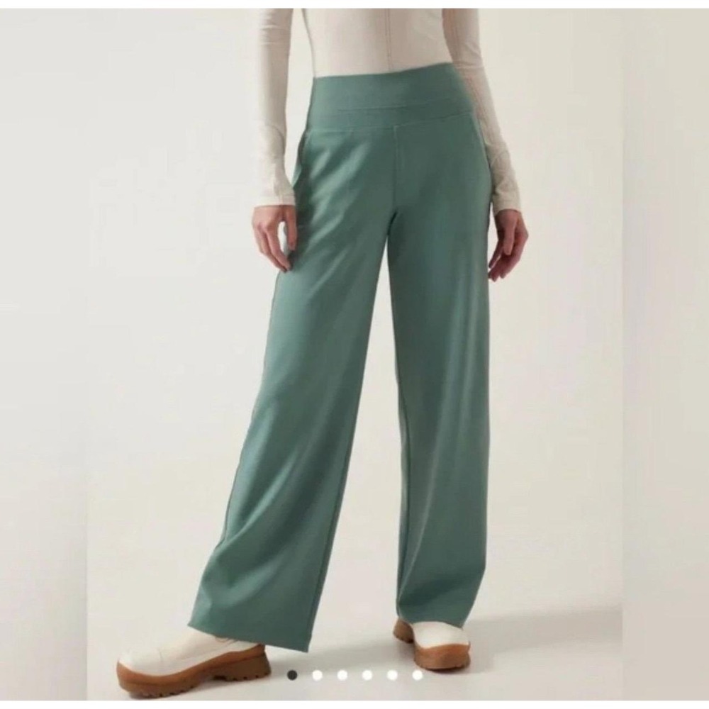 Athleta Women 2X Venice High Rise Wide Leg Stretch Pant Pockets Deep Ocean Teal